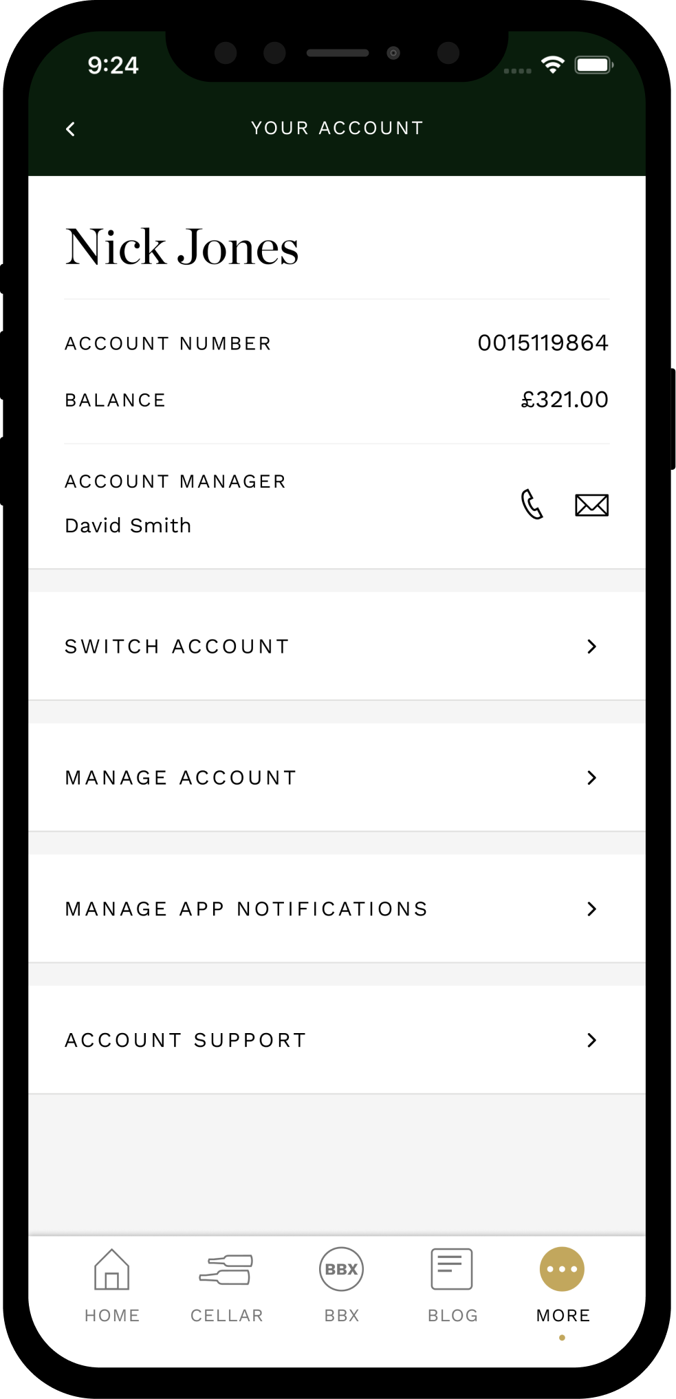 Your account